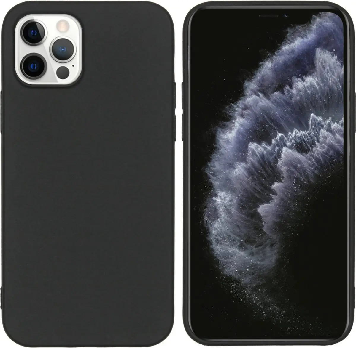 Silicone Backcover voor de iPhone 12 Pro - Zwart