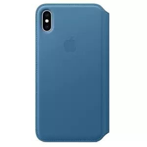 Apple iPhone XS Max leren folio hoes - Blauw