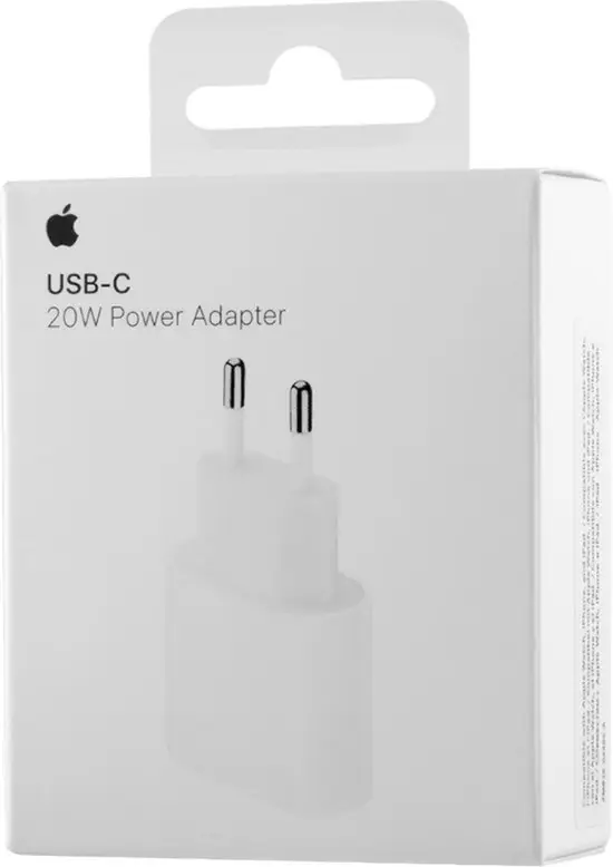 Apple 20W Power adapter - USB-C aansluiting - Snellader iPhone - Wit