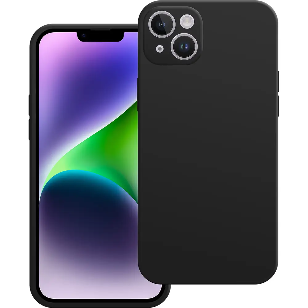  Silicone Backcover voor de iPhone 15 Plus - Zwart