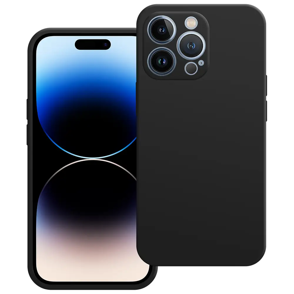  Silicone Backcover voor de iPhone 14 Pro - Zwart